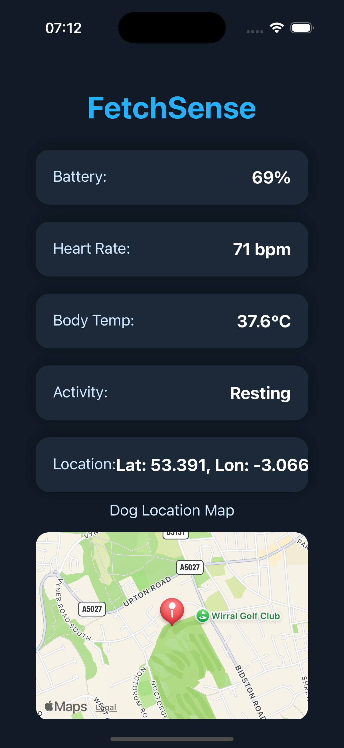 FetchSense App Mockup